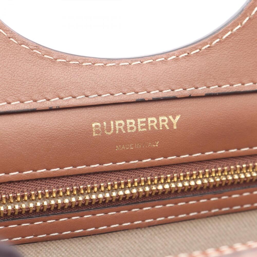 Burberry Horseferry handbag leather canvas brown Ivory White - Picture 4 of 8